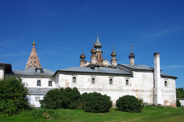Yuryev-Polsky, Vladimir Oblast, Russia - September, 2020: Mikhailo-Arkhangelskiy Monastery in autumn sunny day