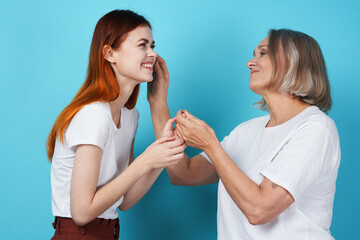 funny mom and daughter family socializing together lifestyle