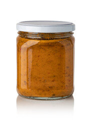 Vegetable preserve in glass jar