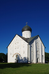 VELIKY NOVGOROD, RUSSIA - July, 2021: Church of the Transfiguration on Ilyina Street
