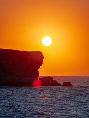 Sunset in cliff
