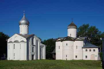 Fototapeta na wymiar VELIKY NOVGOROD, RUSSIA - July, 2021: Procopius Church in summer sunny day