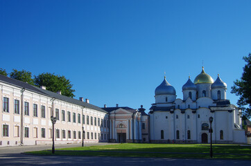 Fototapeta na wymiar VELIKY NOVGOROD, RUSSIA - July, 2021: Saint Sophia Cathedral in Novgorod