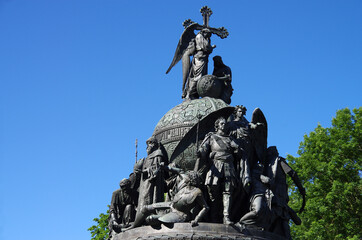 Fototapeta premium VELIKY NOVGOROD, RUSSIA - July, 2021: Monument Millennium of Russia