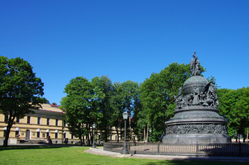 VELIKY NOVGOROD, RUSSIA - July, 2021: Monument Millennium of Russia