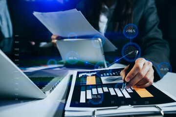 Business digital finance marketing chart, Future technology innovation background, Digital transformation stock marketing concept.
