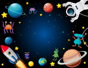 A banner outer space scence background © GraphicsRF