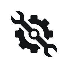 Wrench icon on white background from thin Construction collection