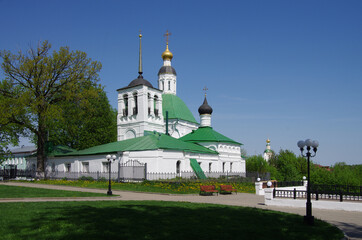 Fototapeta na wymiar Vladimir, Russia - May, 2021: Savior Transfiguration Parish Church of St. Nicholas