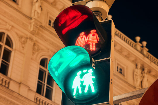 Austria, Vienna, Gay-themed traffic lights