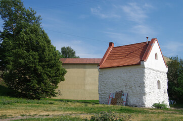 Fototapeta premium Vyborg, Russia - July, 2021: House of the Merchant Assembly