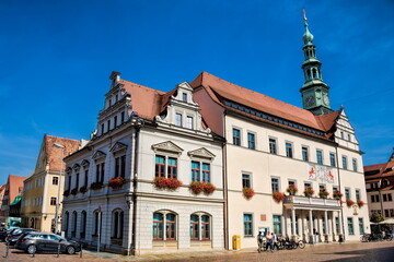Obraz premium pirna, deutschland - altes rathaus am marktplatz