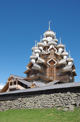 Kizhi, Karelia, Russia - July, 2021: The Church of the Transfiguration