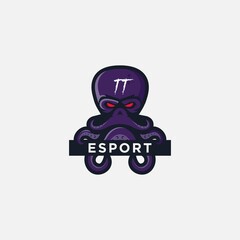 mascot tentacle logo e sport game squid