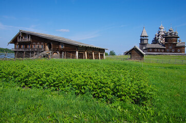 Kizhi, Karelia, Russia - July, 2021: The architectural ensemble of the Kizhi Pogost