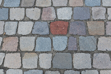 Texture de pavé au sol coloré