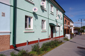 Kolomna, Russia - September, 2021: Zaitseva Street in autumn day
