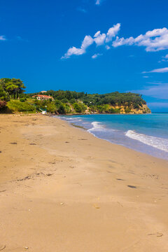 Beautiful beach view against sky at Roda, Corfu, Greece