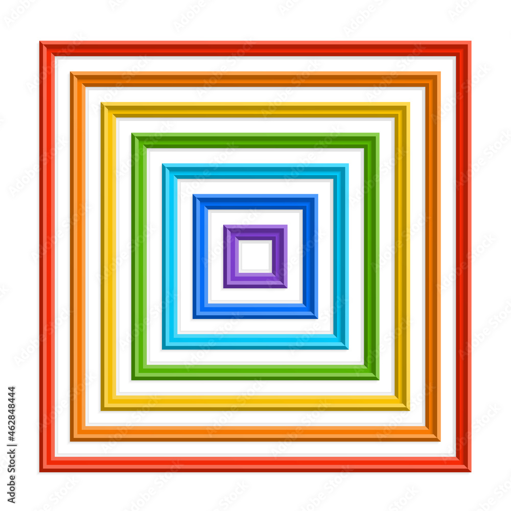 Aufkleber set of colorful wooden frames. wooden square picture frames of colorful set for your web design. abs