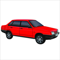 automobile retro car isolated on white background