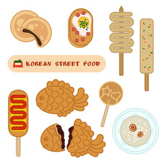Korean street food flat illustration