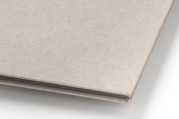 Grey hardcover book on white background