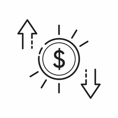 Profit and loss icon in trendy flat style. Finance symbol for your web site design