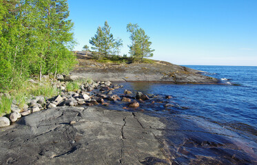 Ladoga skerries on Lake Ladoga in Karelia, Russia