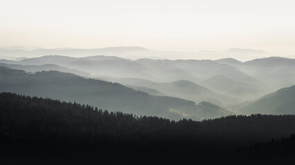 Scenic view of black forest mountain range, Hornisgrinde at Baden-Wurttemberg, Germany