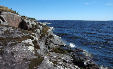 Ladoga skerries on Lake Ladoga in Karelia, Russia