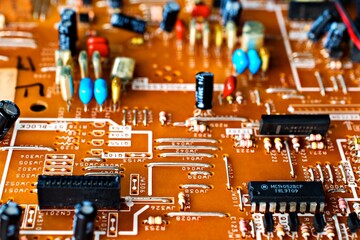 electronic circuit board with components