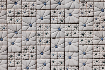 beautiful faience wall texture close up