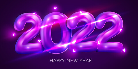 2022 Happy New Year Background Design. Greeting Card, Banner, Poster.