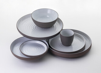 Kitchen and restaurant utensils on a white background