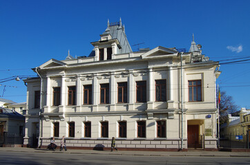 MOSCOW, RUSSIA - October, 2016: The estate of the 19th century Tselibeevs Karpov Lepeshkina in Moscow on Novokuznetskaya street, house 11