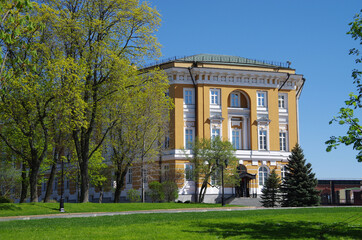 Obraz premium Moscow, Russia - May, 2021: Moscow kremlin inside in sunny spring day. Senate Palace