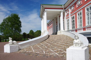 MOSCOW, RUSSIA - May, 2021: Kuskovo estate of the Sheremetev family in spring day