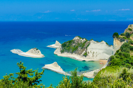 Scenic view of seascape against blue sky
