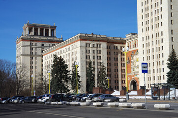 Fototapeta premium Moscow, Russia - March, 2021: Lomonosov Moscow State University