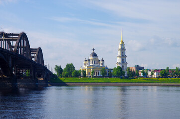 Rybinsk, Russia - May, 2021: View of the Transfiguration Cathedral
