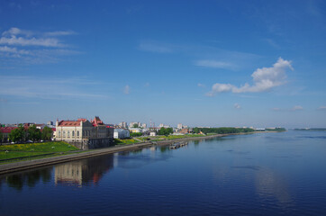 Fototapeta na wymiar Rybinsk, Russia - May, 2021: View of the Rybinsk State History, Architecture and Art Museum Preserve