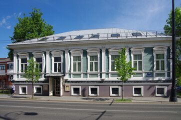 Rybinsk, Russia - May, 2021: View of the street of the city