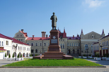 Fototapeta premium Rybinsk, Russia - May, 2021: Red Square is one of the most beautiful places in Rybinsk
