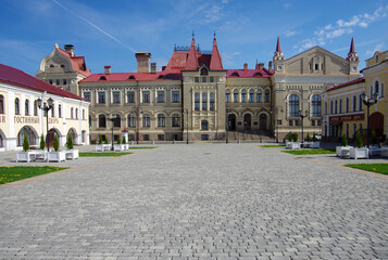 Naklejka premium Rybinsk, Russia - May, 2021: Red Square is one of the most beautiful places in Rybinsk