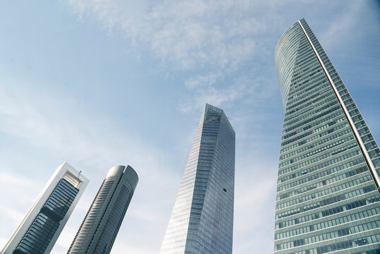Spain, Madrid, Tall modern skyscrapers