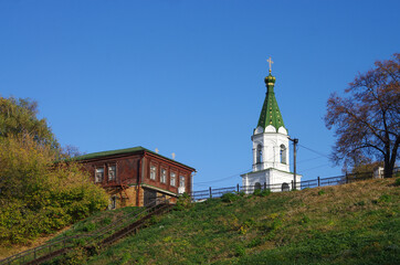 Fototapeta premium Ryazan, Russia - October, 2020: The Church of the Holy Spirit in the Ryazan citadel