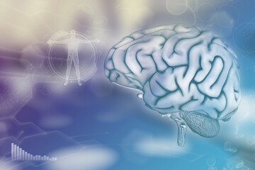 Human brain, wisdom analyzing concept - detailed modern background or texture, medical 3D illustration