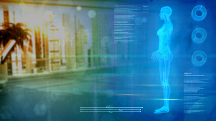 women's health high tech medical healing - creative abstract 3D rendering