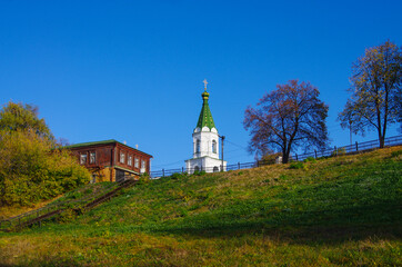 Ryazan, Russia - October, 2020: The Church of the Holy Spirit in the Ryazan citadel