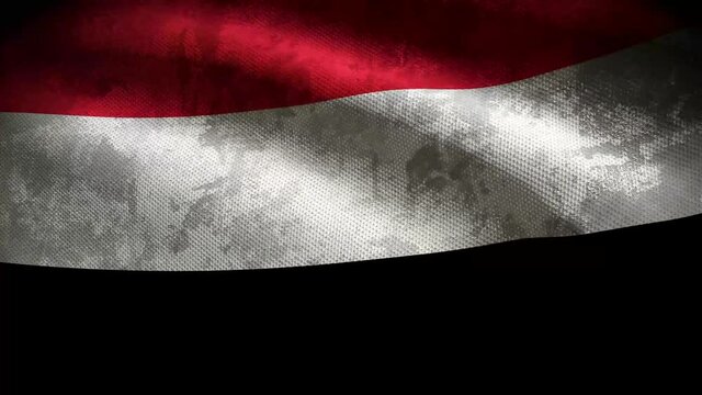 Yemen grunge flag - loop animation